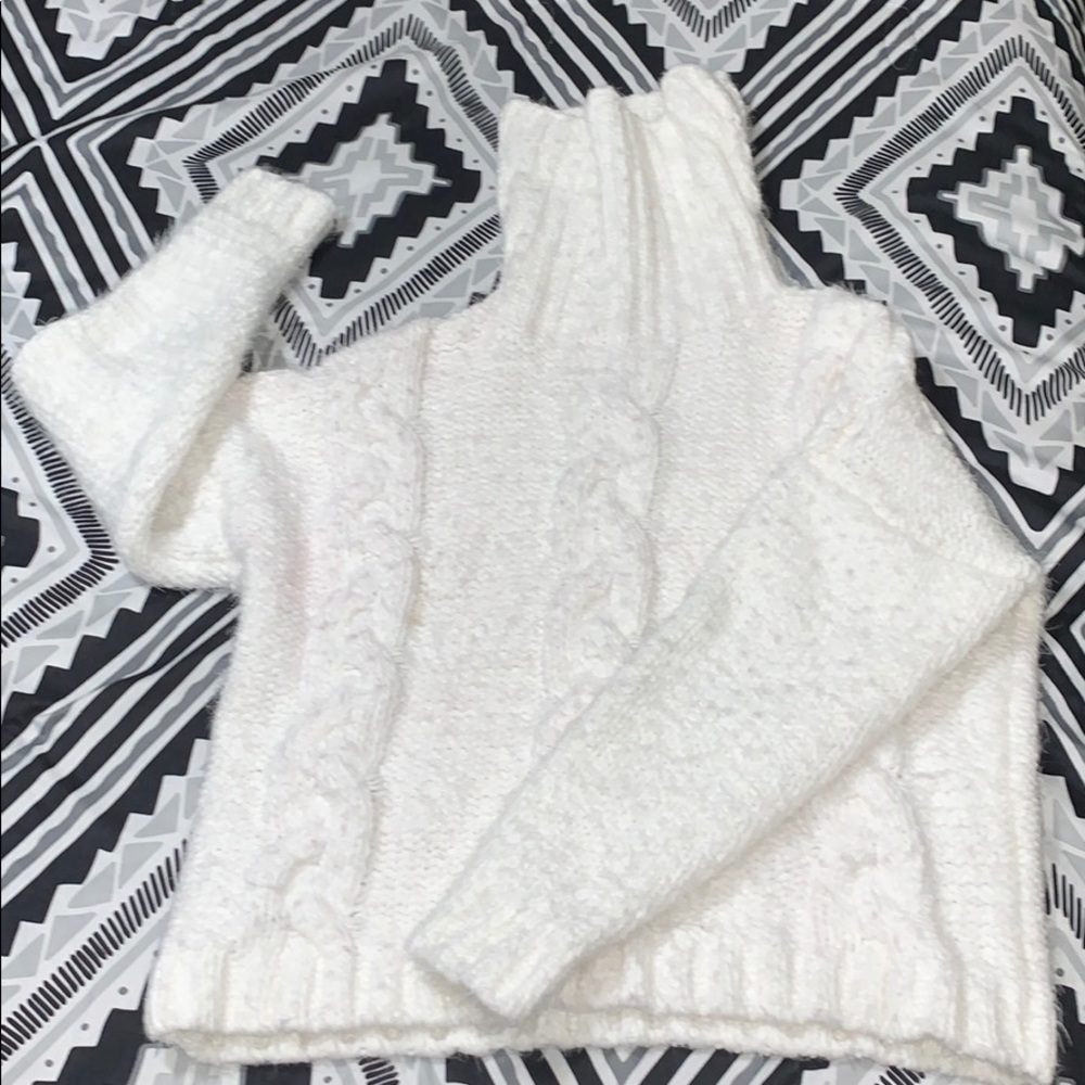 Thick white turtleneck